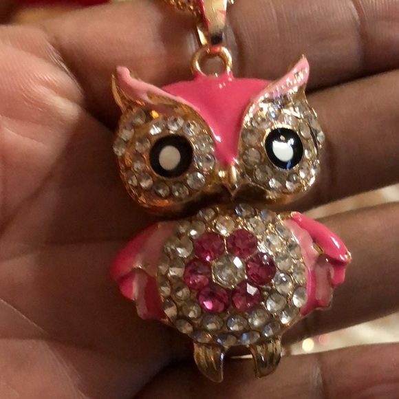 Pink Owl Necklace - Picture 3 of 3